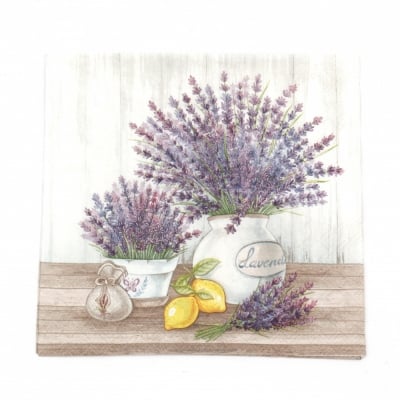 Салфетка за декупаж Ambiente 33x33 см трипластова LAVENDER -1 брой