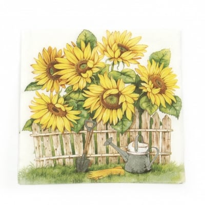 Салфетка за декупаж Ambiente 33x33 см трипластова GARDEN OF SUNFLOWERS -1 брой