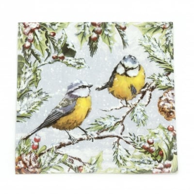 Салфетка за декупаж Ambiente 33x33 см трипластова CHIRPING BIRDS -1 брой