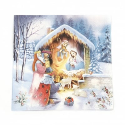 Салфетка за декупаж Ambiente 33x33 см трипластова NATIVITY -1 брой