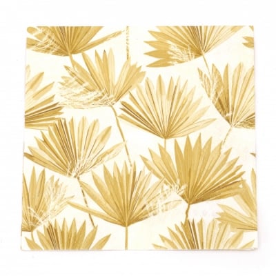 Салфетка за декупаж Ambiente 33x33 см трипластова Palm Leaf Gold-1 брой