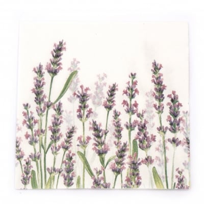 Салфетка за декупаж Ambiente 33x33 см трипластова Lavender Shades White-1 брой