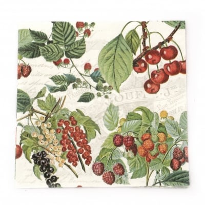 Салфетка за декупаж Ambiente 33x33 см трипластова Fresh Fruits-1 брой