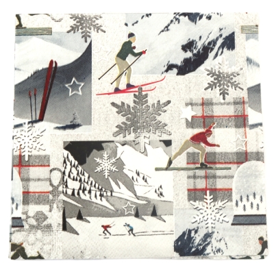 Салфетка за декупаж Ambiente 33x33 см трипластова Winter Sports -1 брой
