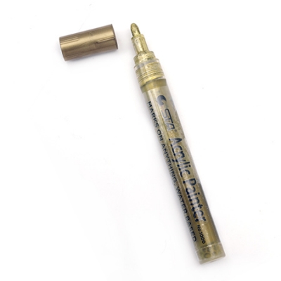 Акрилен водоустойчив маркер 2-3 мм цвят златист-1 брой