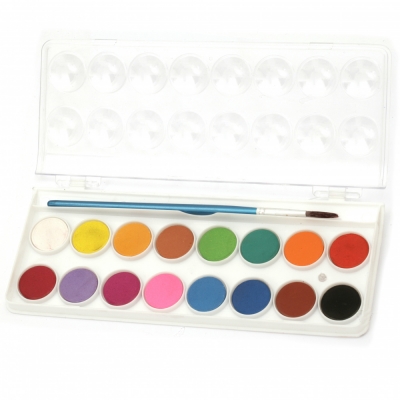 Комплект акварелни бои 16 цвята с четка за рисуване