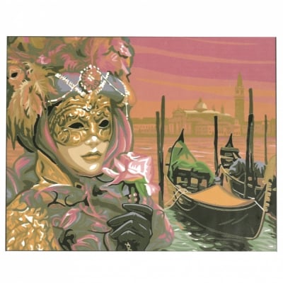 Комплект рисуване по номера 30x40 см -Жената с маската Ms9285