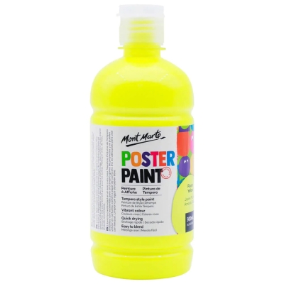 Темперна боя плакатна MM Poster Paint - Fluoro Yellow флуро жълто 500 мл