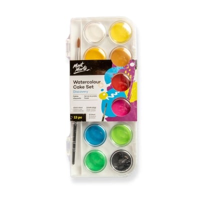 Комплект водни бои MM Watercolour Cake Set 13 цвята и четка с мек косъм