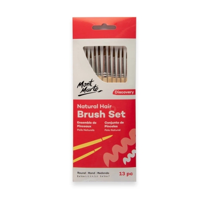 Комплект четки обли естествен косъм Mont Marte Natural Hair Round Brush -13 броя