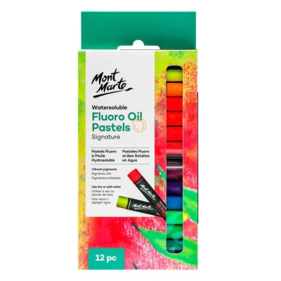 Водоразтворими флуоро маслени пастели Mont Marte Watersoluble Fluoro Oil Pastels 12 броя