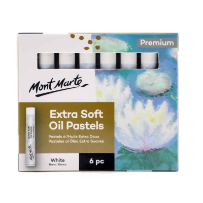Маслени пастели меки Mont Marte Extra Soft Oil Pastels White бели 6 броя