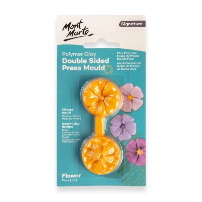 Двустранна пресова форма молд за полимерна глина 35x34x10 Mont Marte MM Polymer Clay Double Sided Press Mould - цвете