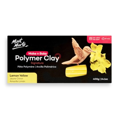 Полимерна глина Mont Marte Make n Bake Polymer Clay Lemon Yellow 400 грама лимонено жълто