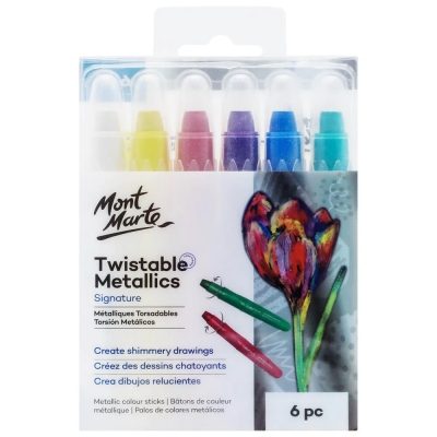 Гел стикове на водна основа 6 цвята Mont Marte Twistable Metallics 6 броя
