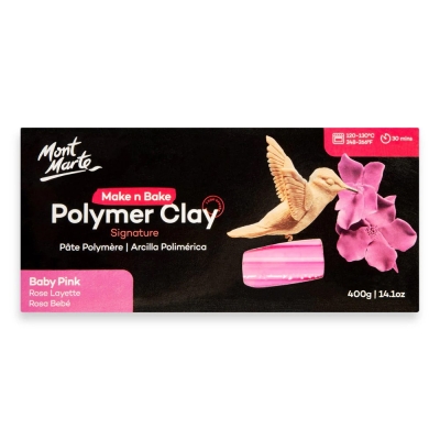 Полимерна глина Mont Marte Make n Bake Polymer Clay Baby Pink 400 грама бебешко розово