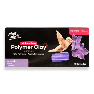 Полимерна глина Mont Marte Make n Bake Polymer Clay Lavender 400 грама лавандула