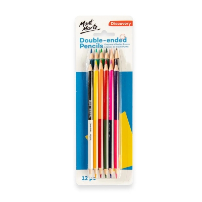 Двустранни цветни моливи Mont Marte Double Ended Pencils 12 броя