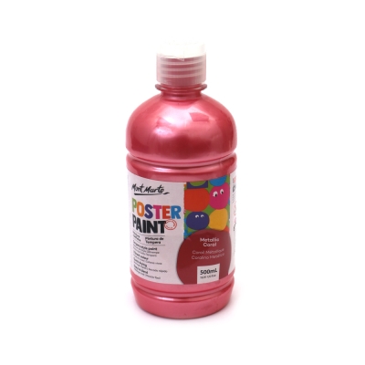 Боя темперна за плакати Mont Marte Poster Paint 500 мл - цвят Металик Корал