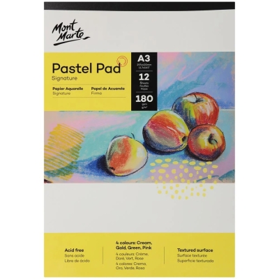 Блок за пастели А3 180 гсм 4 цвята Mont Marte Pastel Pad acid free 4 colours -12 листа