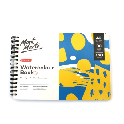 Скицник с акварелна хартия А5 190 gsm Mont Marte Watercolour Book -30 листа