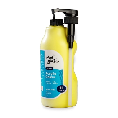 Акрилна боя Mont Marte Acrylic Colour wPump -1000 мл -Lemon Yellow лимонено жълто