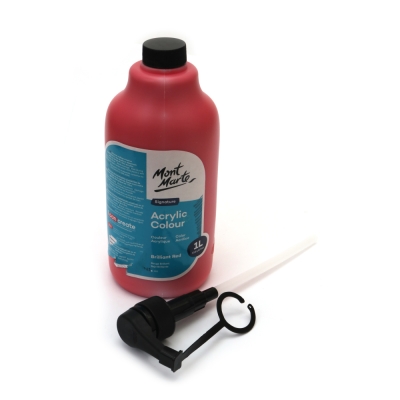 Акрилна боя Mont Marte Acrylic Colour wPump -1000 мл -Brilliant Red червено
