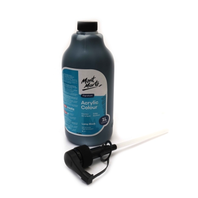 Акрилна боя Mont Marte Acrylic Colour wPump -1000 мл -Lamp Black черно