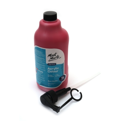 Акрилна боя Mont Marte Acrylic Colour wPump -1000 мл - Rose Madder розово