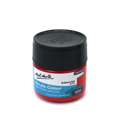 Акрилна боя Mont Marte Acrylic Colour Paint 100 мл -Brilliant Red брилянтно червено