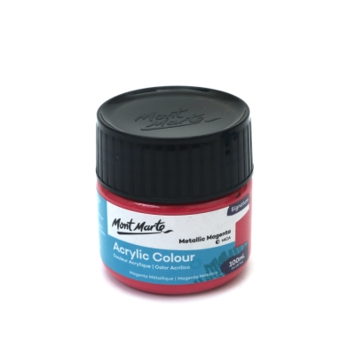 Акрилна боя металик Mont Marte Acrylic Colour Paint 100 мл -Metallic Magenta