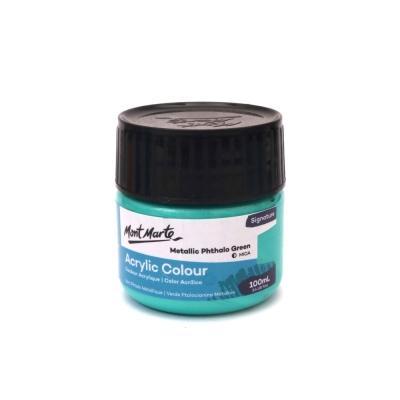 Акрилна боя металик Mont Marte Acrylic Colour Paint 100 мл -Metallic Phthalo Green зелено