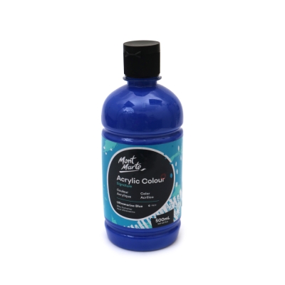 Акрилна боя Mont Marte Acrylic Colour Paint 500 мл бутилка -Ultramarine Blue ултрамарин