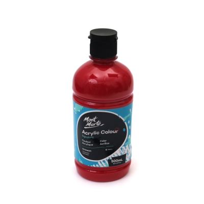 Акрилна боя Mont Marte Acrylic Colour Paint 500 мл бутилка -Crimson пурпурночервена