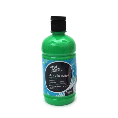 Акрилна боя Mont Marte Acrylic Colour Paint 500 мл бутилка Monastral Green зелено