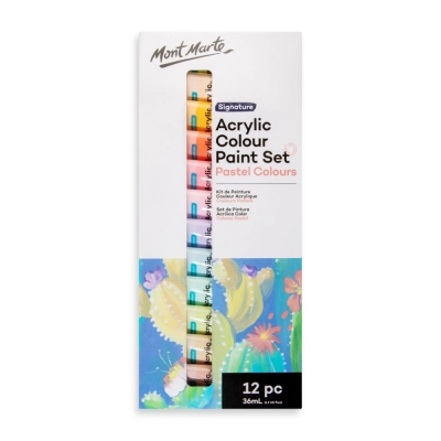 Комплект акрилна пастелна боя Mont Marte Acrylic Colour Pastel Colours 12 цвята x 36 мл