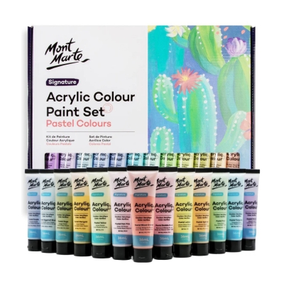 Комплект акрилна пастелна боя Mont Marte Acrylic Colour Pastel Colours 24 цвята x 36 мл