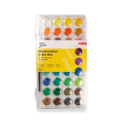 Комплект акварелни бои Mont Marte Watercolour Cake Set 36 цвята и четка