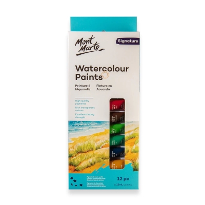 Комплект акварелни бои Mont Marte Watercolour Paint Set 12 цвята x 36 мл