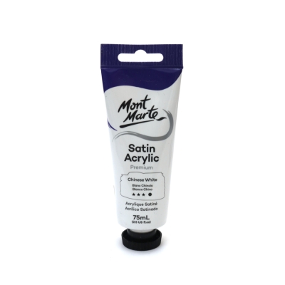 Акрилна боя сатен Mont Marte Satin Acrylic 75ml - Chinese White бяла