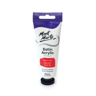 Акрилна боя сатен Mont Marte Satin Acrylic 75ml -Brilliant Red червена