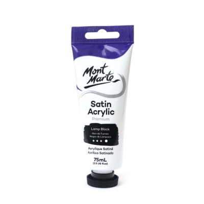 Акрилна боя сатен Mont Marte Satin Acrylic 75ml -Lamp Black черна