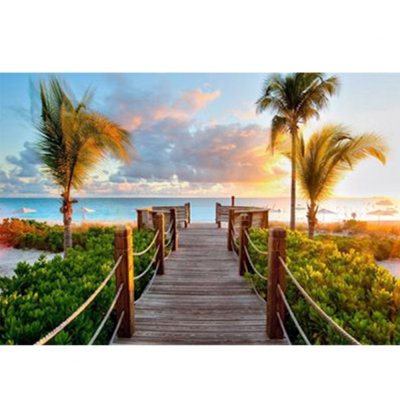 Диамантен гоблен 20x30 см кръгли диаманти пълно облепяне с рамка -Тропическо лято YSB032