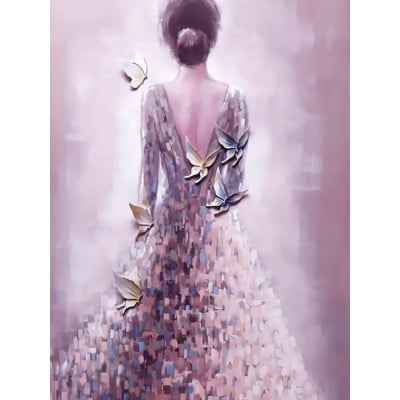 Комплект рисуване по номера 30x40 см -Пеперуденото момиче BFB0451