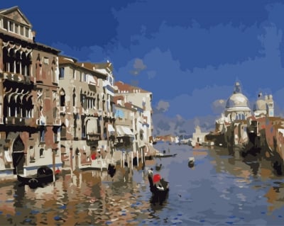 Комплект рисуване по номера 40x50 см -Венециански бряг MS8590