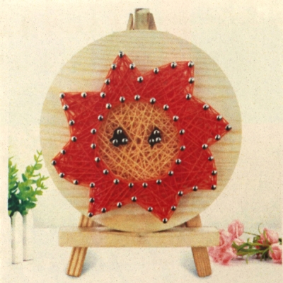 Творчески комплект STRING ART с конци,пирони и статив 11x11 см -слънце DHAA28273