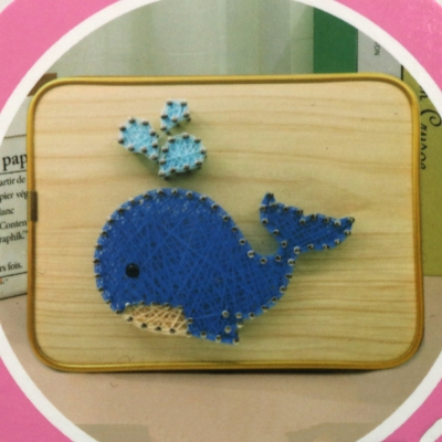 Творчески комплект STRING ART с дървена основа, конци,пирони и чук 15x20 см -кит DHBC28009