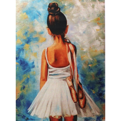 Диамантен гоблен 21x25 см кръгли диаманти частично облепяне -Малката балерина YSA4401