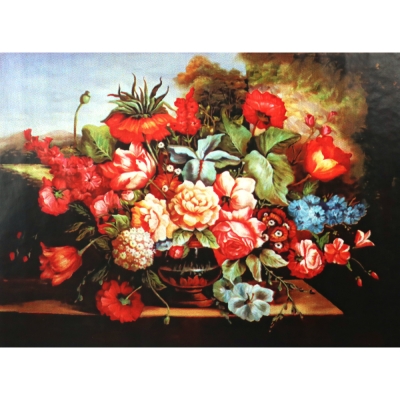 Диамантен гоблен 21x25 см кръгли диаманти частично облепяне -Градински цветя YSA2912