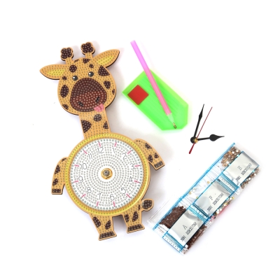 Комплект диамантен гоблен часовник 20x22 см -Жираф DZBCX17368